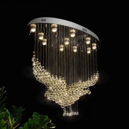 Moderní moderní lustr Závěsné svítidlo pro zapuštěnou montáž Crystal Rain Drop Light