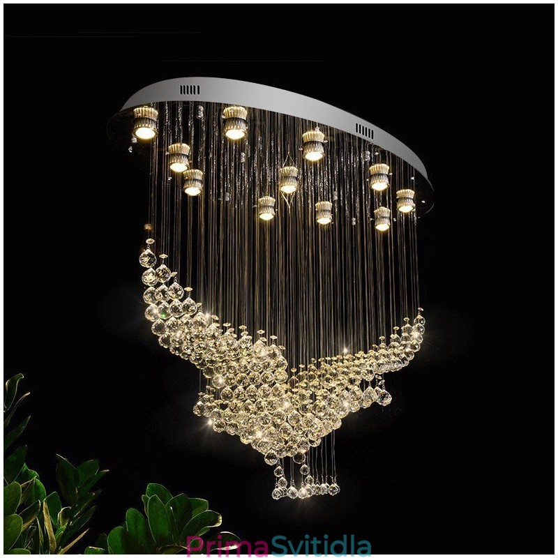Moderní moderní lustr Závěsné svítidlo pro zapuštěnou montáž Crystal Rain Drop Light