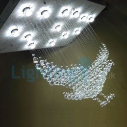 Moderní moderní lustr Závěsné svítidlo pro zapuštěnou montáž Crystal Rain Drop Light