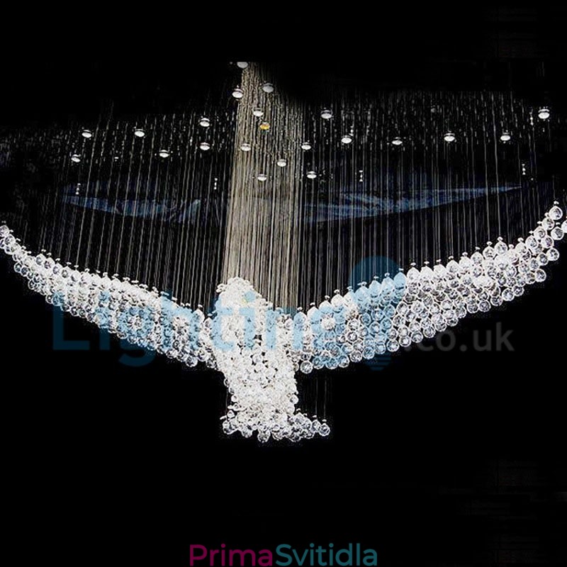 Moderní moderní lustr Závěsné svítidlo pro zapuštěnou montáž Crystal Rain Drop Light