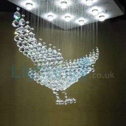 Moderní moderní lustr Závěsné svítidlo pro zapuštěnou montáž Crystal Rain Drop Light