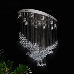 Moderní moderní lustr Závěsné svítidlo pro zapuštěnou montáž Crystal Rain Drop Light