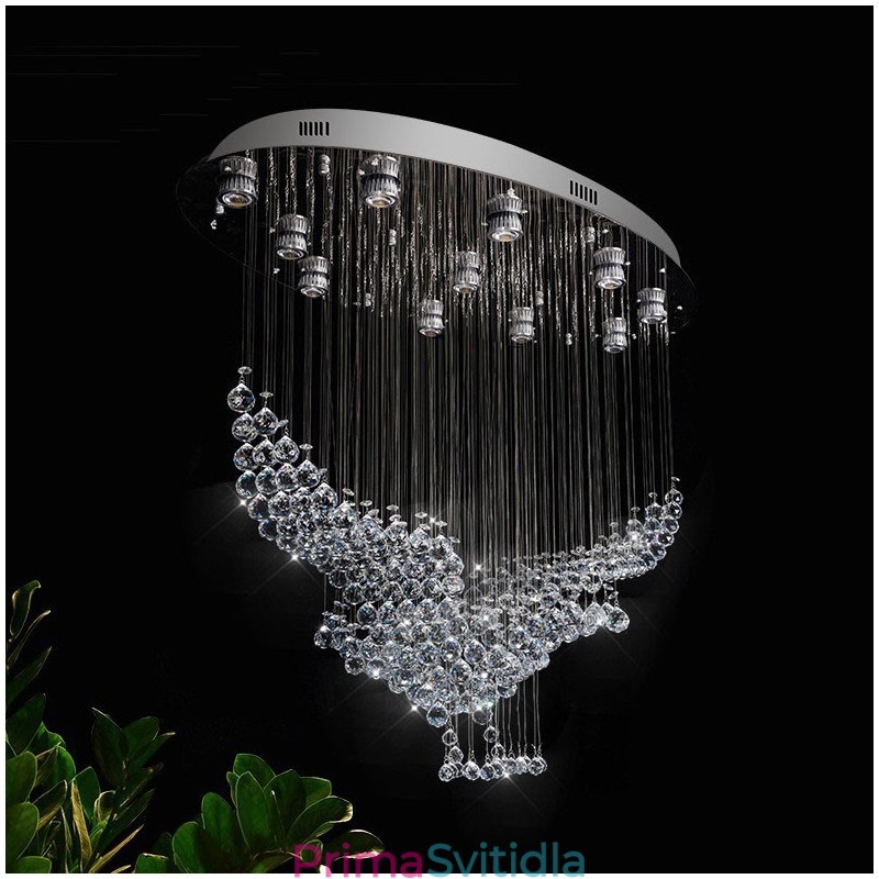 Moderní moderní lustr Závěsné svítidlo pro zapuštěnou montáž Crystal Rain Drop Light