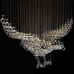 Moderní moderní lustr Závěsné svítidlo pro zapuštěnou montáž Crystal Rain Drop Light