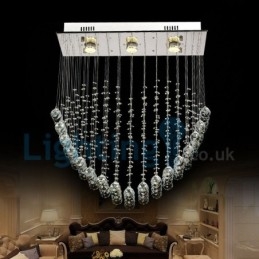 Moderní moderní lustr Závěsné svítidlo pro zapuštěnou montáž Crystal Rain Drop Light