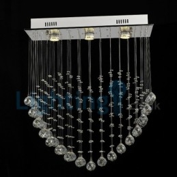 Moderní moderní lustr Závěsné svítidlo pro zapuštěnou montáž Crystal Rain Drop Light