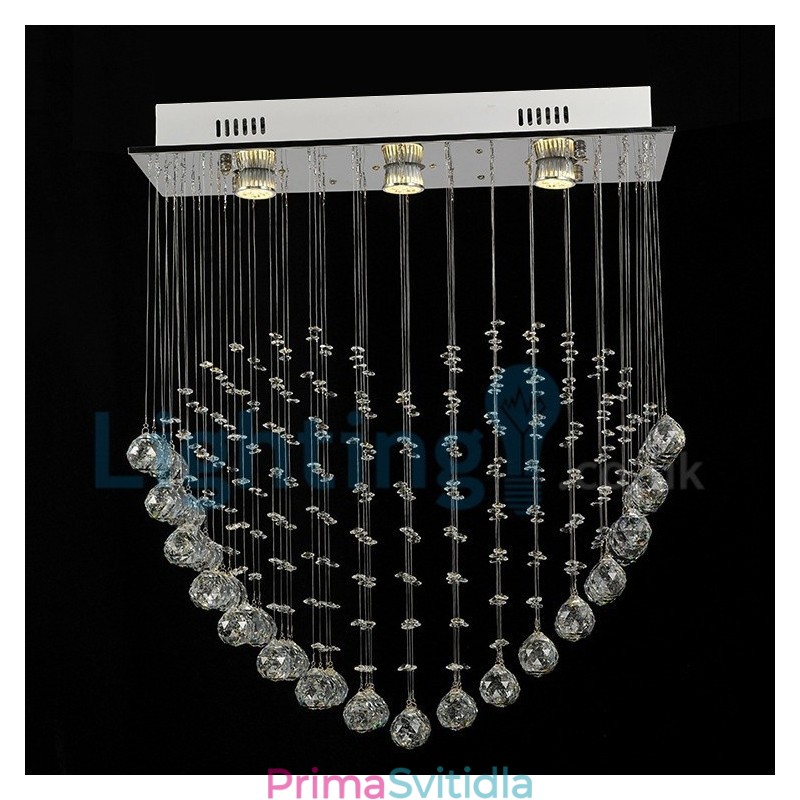 Moderní moderní lustr Závěsné svítidlo pro zapuštěnou montáž Crystal Rain Drop Light