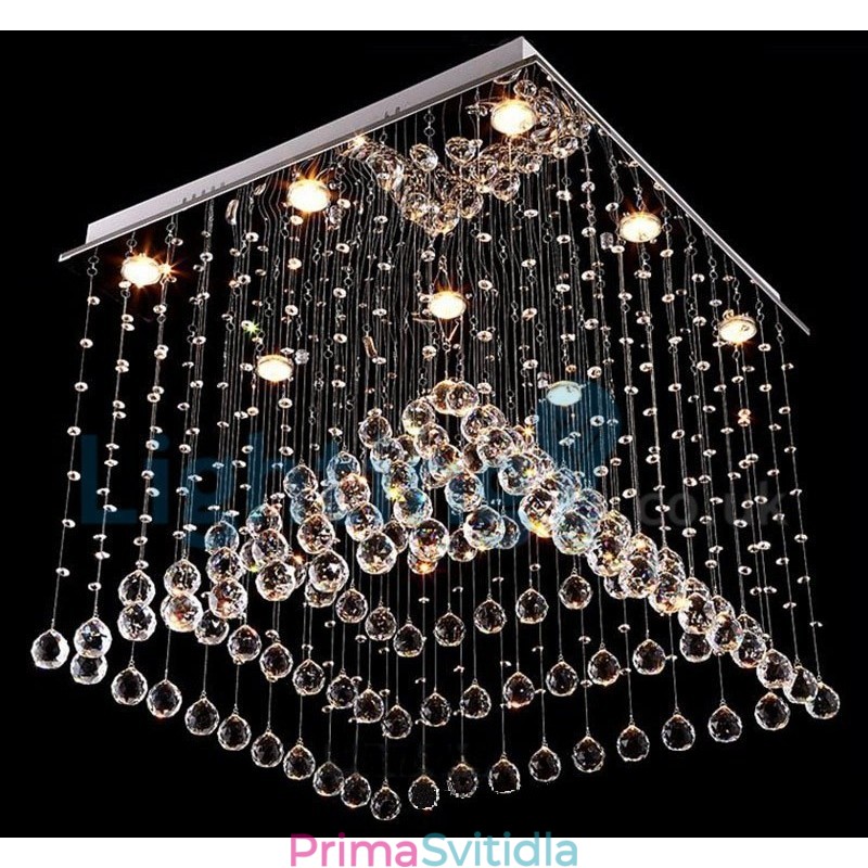 Moderní moderní lustr Závěsné svítidlo pro zapuštěnou montáž Crystal Rain Drop Light