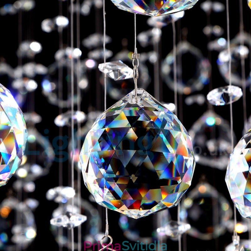 Moderní moderní lustr Závěsné svítidlo pro zapuštěnou montáž Crystal Rain Drop Light