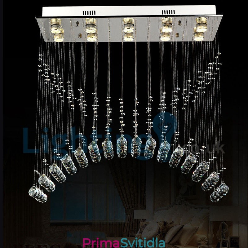 Moderní moderní lustr Závěsné svítidlo pro zapuštěnou montáž Crystal Rain Drop Light