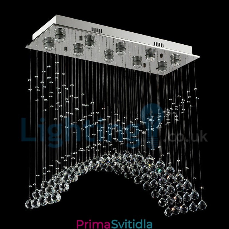 Moderní moderní lustr Závěsné svítidlo pro zapuštěnou montáž Crystal Rain Drop Light