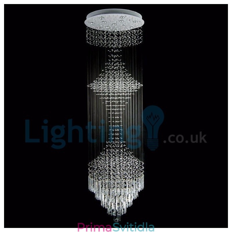 Moderní moderní lustr Závěsné svítidlo pro zapuštěnou montáž Crystal Rain Drop Light