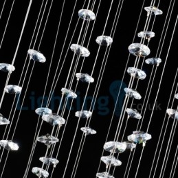 Moderní moderní lustr Závěsné svítidlo pro zapuštěnou montáž Crystal Rain Drop Light