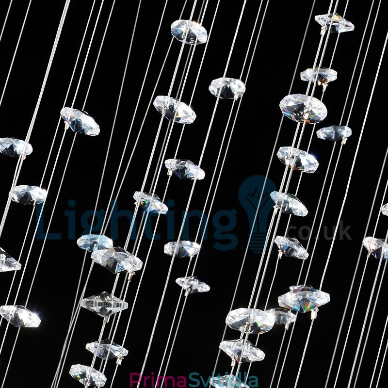 Moderní moderní lustr Závěsné svítidlo pro zapuštěnou montáž Crystal Rain Drop Light