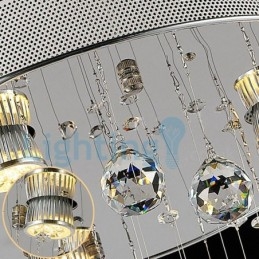 Moderní moderní lustr Závěsné svítidlo pro zapuštěnou montáž Crystal Rain Drop Light