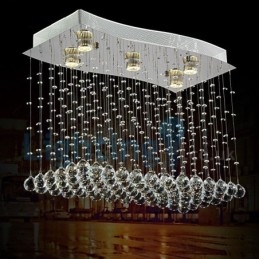 Moderní moderní lustr Závěsné svítidlo pro zapuštěnou montáž Crystal Rain Drop Light