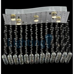 Moderní moderní lustr Závěsné svítidlo pro zapuštěnou montáž Crystal Rain Drop Light
