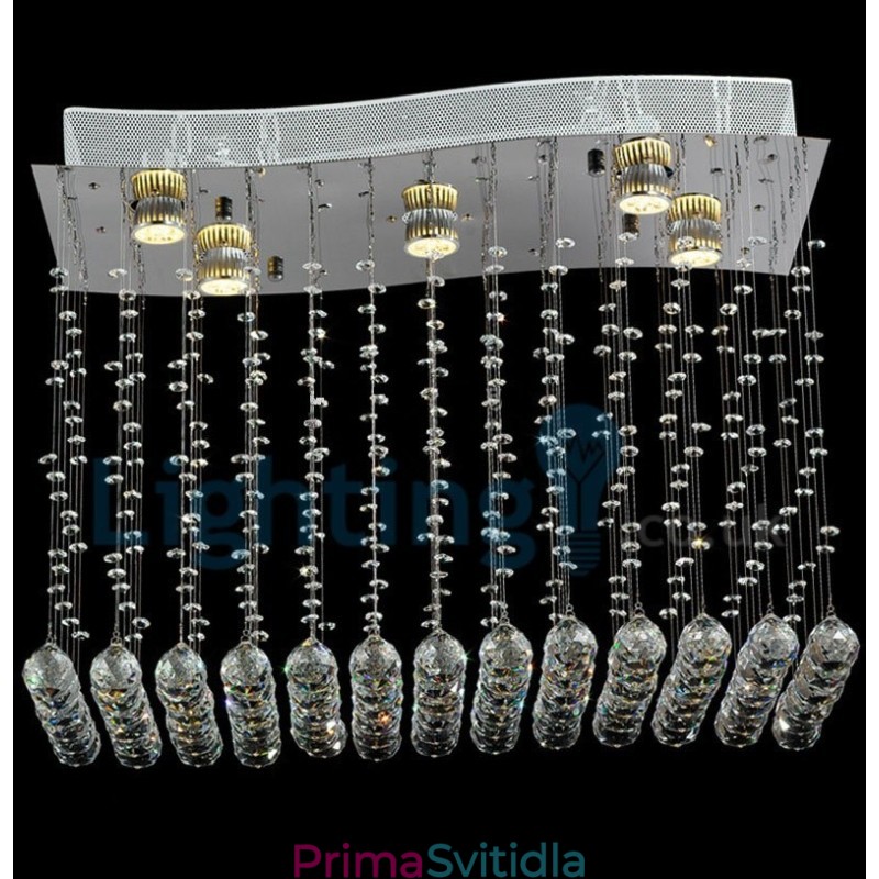 Moderní moderní lustr Závěsné svítidlo pro zapuštěnou montáž Crystal Rain Drop Light
