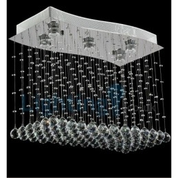 Moderní moderní lustr Závěsné svítidlo pro zapuštěnou montáž Crystal Rain Drop Light