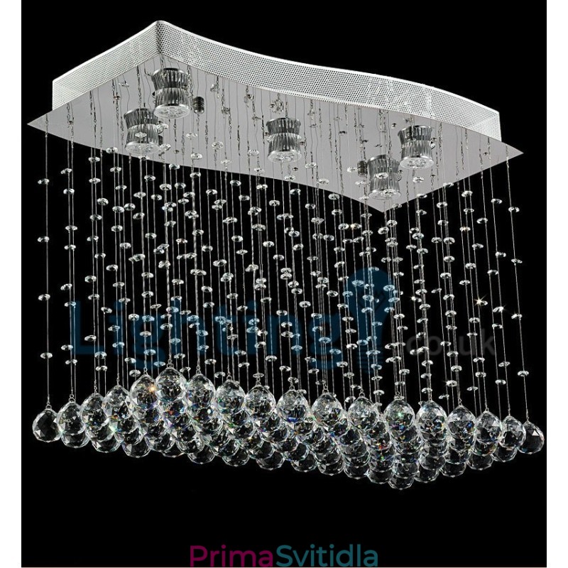 Moderní moderní lustr Závěsné svítidlo pro zapuštěnou montáž Crystal Rain Drop Light