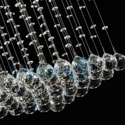 Moderní moderní lustr Závěsné svítidlo pro zapuštěnou montáž Crystal Rain Drop Light