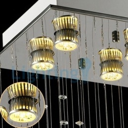 Moderní moderní lustr Závěsné svítidlo pro zapuštěnou montáž Crystal Rain Drop Light
