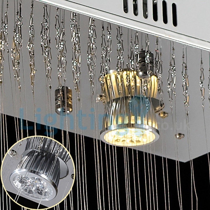 Moderní moderní lustr Závěsné svítidlo pro zapuštěnou montáž Crystal Rain Drop Light