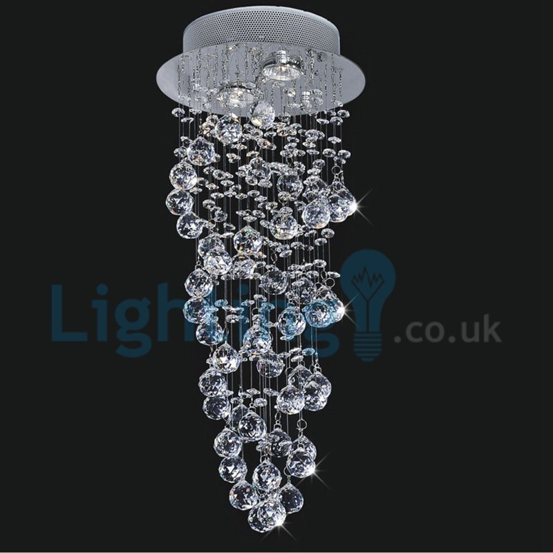 Moderní moderní lustr Závěsné svítidlo pro zapuštěnou montáž Crystal Rain Drop Light