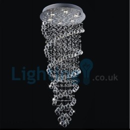 Moderní moderní lustr Závěsné svítidlo pro zapuštěnou montáž Crystal Rain Drop Light
