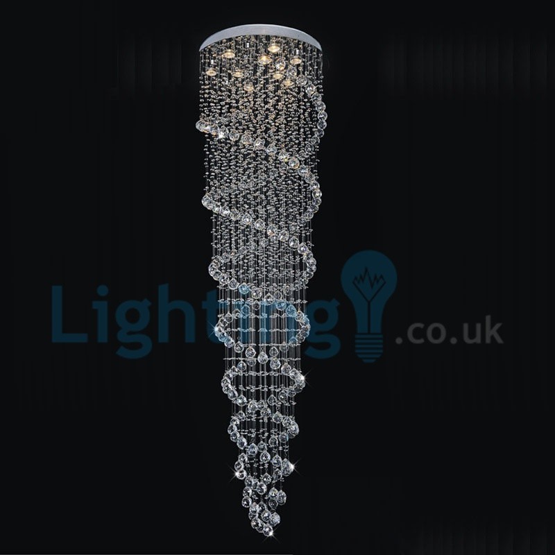 Moderní moderní lustr Závěsné svítidlo pro zapuštěnou montáž Crystal Rain Drop Light