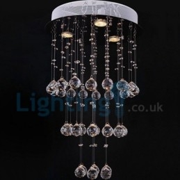 Moderní moderní lustr Závěsné svítidlo pro zapuštěnou montáž Crystal Rain Drop Light