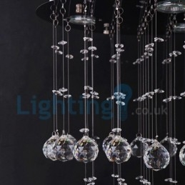 Moderní moderní lustr Závěsné svítidlo pro zapuštěnou montáž Crystal Rain Drop Light
