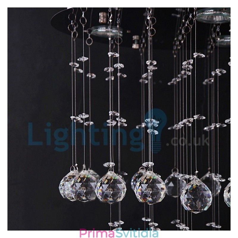 Moderní moderní lustr Závěsné svítidlo pro zapuštěnou montáž Crystal Rain Drop Light