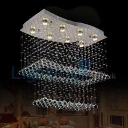 Moderní moderní lustr Závěsné svítidlo pro zapuštěnou montáž Crystal Rain Drop Light