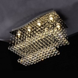Moderní moderní lustr Závěsné svítidlo pro zapuštěnou montáž Crystal Rain Drop Light