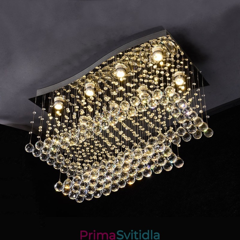 Moderní moderní lustr Závěsné svítidlo pro zapuštěnou montáž Crystal Rain Drop Light