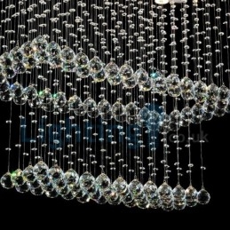 Moderní moderní lustr Závěsné svítidlo pro zapuštěnou montáž Crystal Rain Drop Light