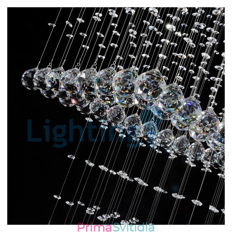 Moderní moderní lustr Závěsné svítidlo pro zapuštěnou montáž Crystal Rain Drop Light