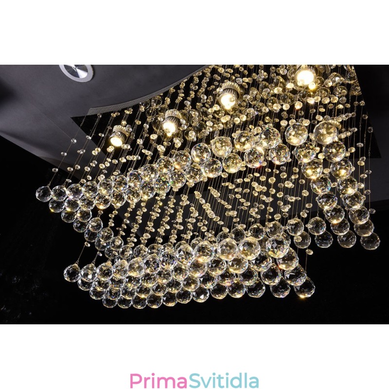 Moderní moderní lustr Závěsné svítidlo pro zapuštěnou montáž Crystal Rain Drop Light