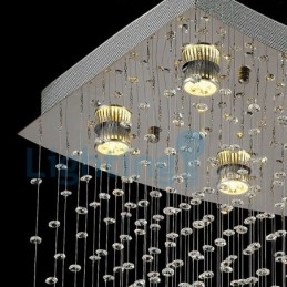 Moderní moderní lustr Závěsné svítidlo pro zapuštěnou montáž Crystal Rain Drop Light
