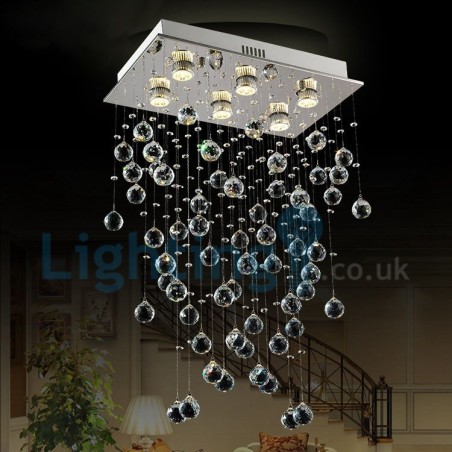 Moderní moderní lustr Závěsné svítidlo pro zapuštěnou montáž Crystal Rain Drop Light Moderní moderní lustr Závěsné svítidlo pro zapuštěnou montáž Crystal Rain Drop Light