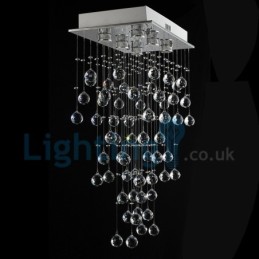 Moderní moderní lustr Závěsné svítidlo pro zapuštěnou montáž Crystal Rain Drop Light