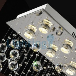 Moderní moderní lustr Závěsné svítidlo pro zapuštěnou montáž Crystal Rain Drop Light