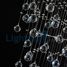 Moderní moderní lustr Závěsné svítidlo pro zapuštěnou montáž Crystal Rain Drop Light