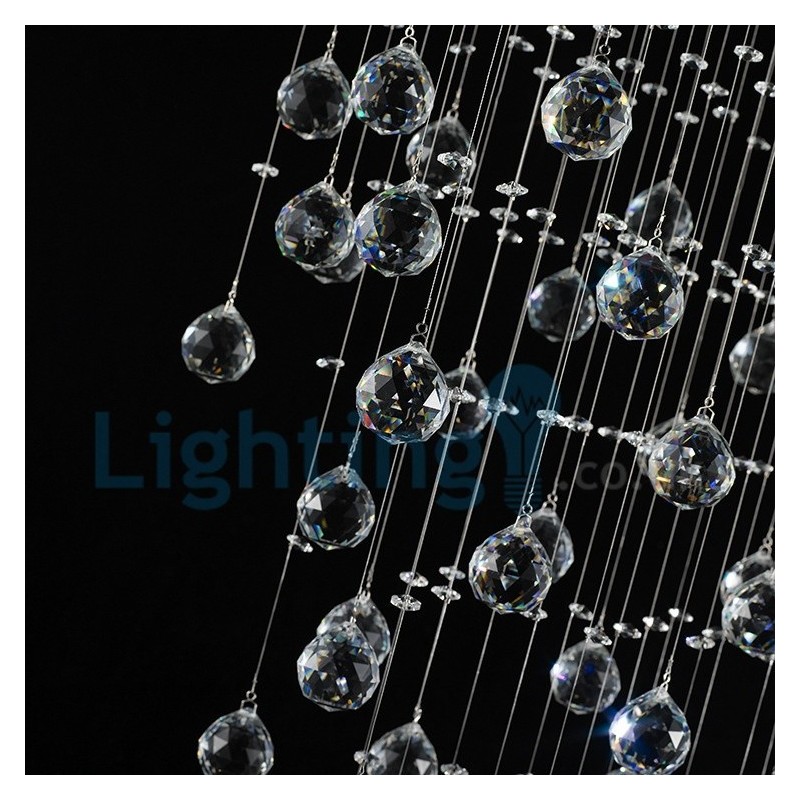 Moderní moderní lustr Závěsné svítidlo pro zapuštěnou montáž Crystal Rain Drop Light