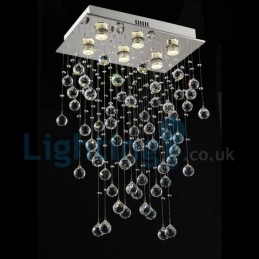 Moderní moderní lustr Závěsné svítidlo pro zapuštěnou montáž Crystal Rain Drop Light