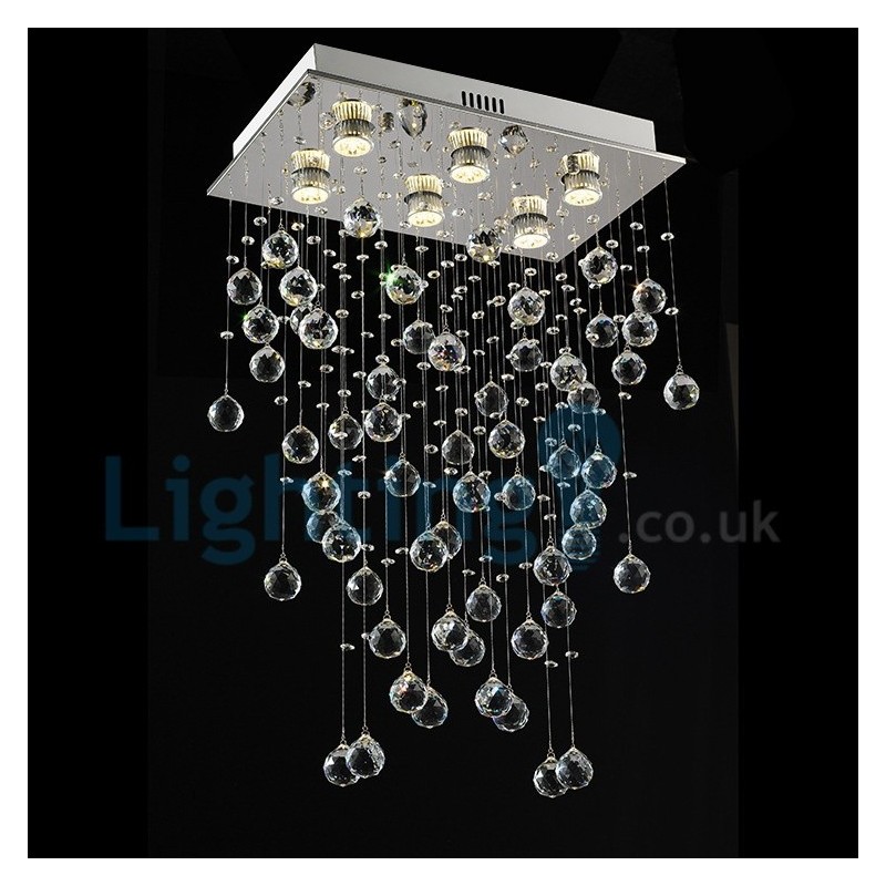 Moderní moderní lustr Závěsné svítidlo pro zapuštěnou montáž Crystal Rain Drop Light