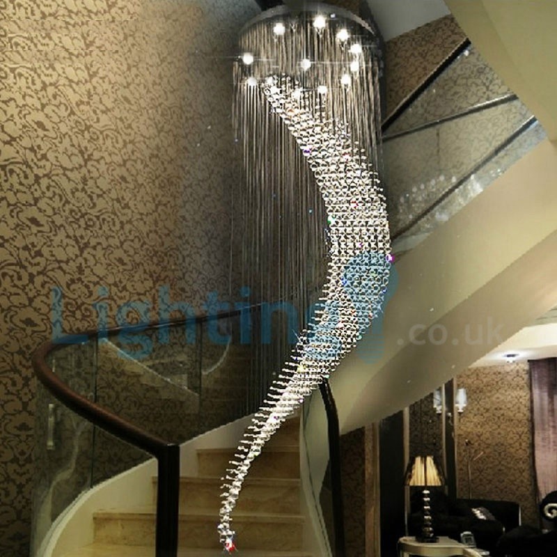 Moderní moderní lustr Závěsné svítidlo pro zapuštěnou montáž Crystal Rain Drop Light