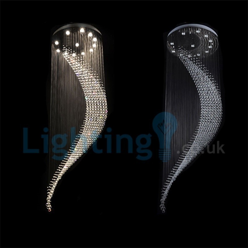 Moderní moderní lustr Závěsné svítidlo pro zapuštěnou montáž Crystal Rain Drop Light