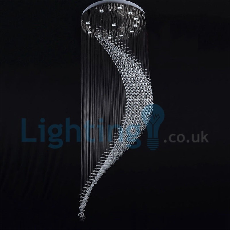 Moderní moderní lustr Závěsné svítidlo pro zapuštěnou montáž Crystal Rain Drop Light